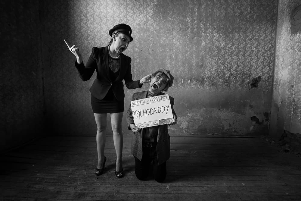 Psychodaddy Vintage Confrontation by mario grobenski - psychodaddy — canvas wall art
