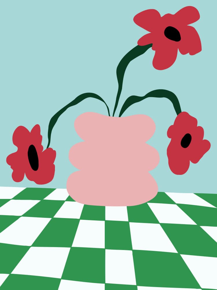 Vibrant Poppy Still Life by Miho Art Studio — canvas wall art