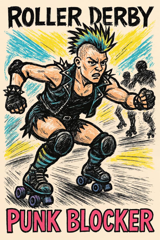 Roller Derby Punk Blocker by Natalie Bruns — canvas wall art