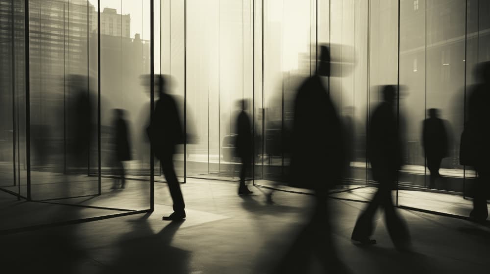 Ghostly City Stroll by Treechild — canvas wall art
