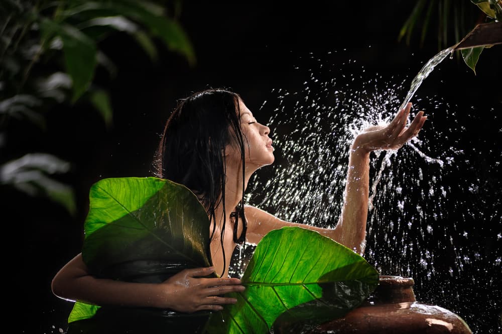 Woman Embracing Water by Faizal Besari — canvas wall art