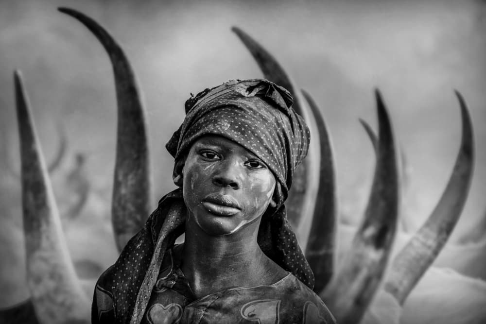Child with Tribal Horns by Svetlin Yosifov — canvas wall art