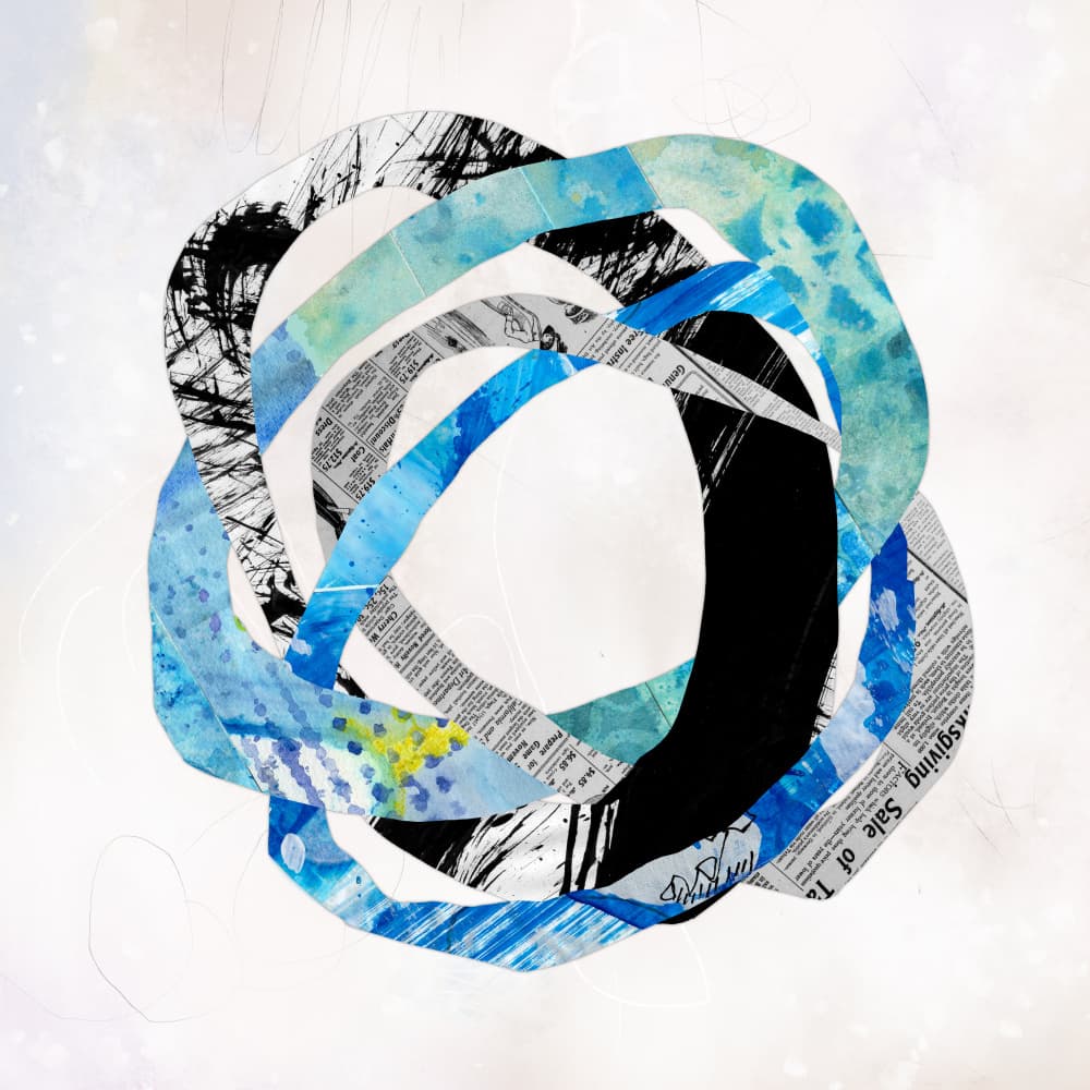 Abstract Blue Rings by Laura H Gibson — canvas wall art