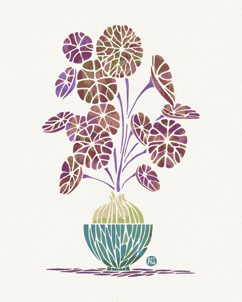Round Leaf Houseplant by Aia Ueno — canvas wall art
