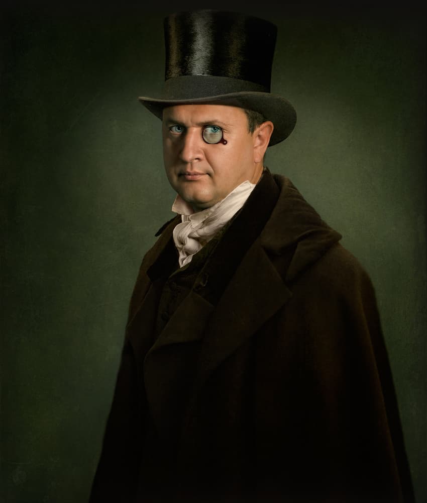 Gentleman With Monocle by Svetlana Melik-Nubarova — canvas wall art