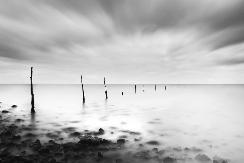 Ethereal Ocean Pilings by Catalin Alexandru — canvas wall art