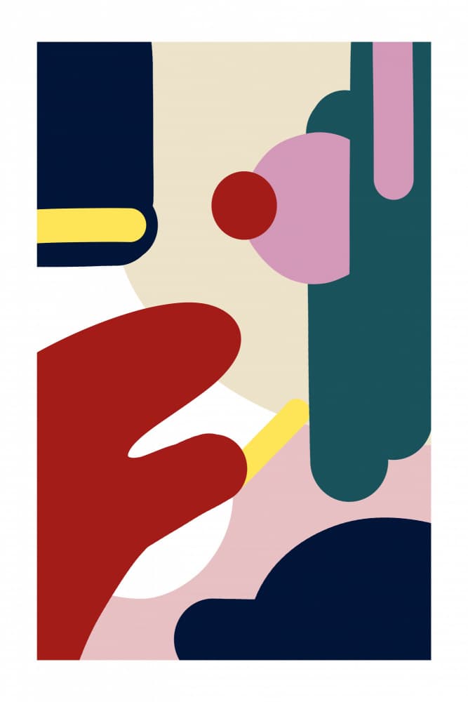 Colorful Abstract Forms by Jilli Darling — canvas wall art