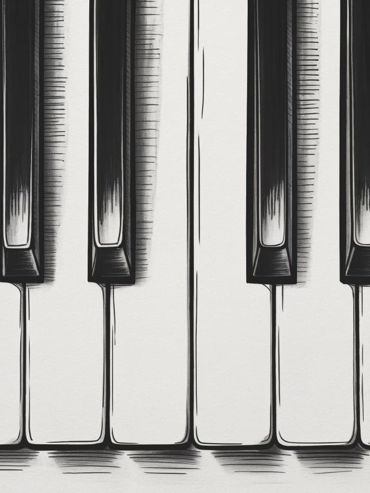 Piano Keys Sketch Art by Andreas Magnusson — canvas wall art