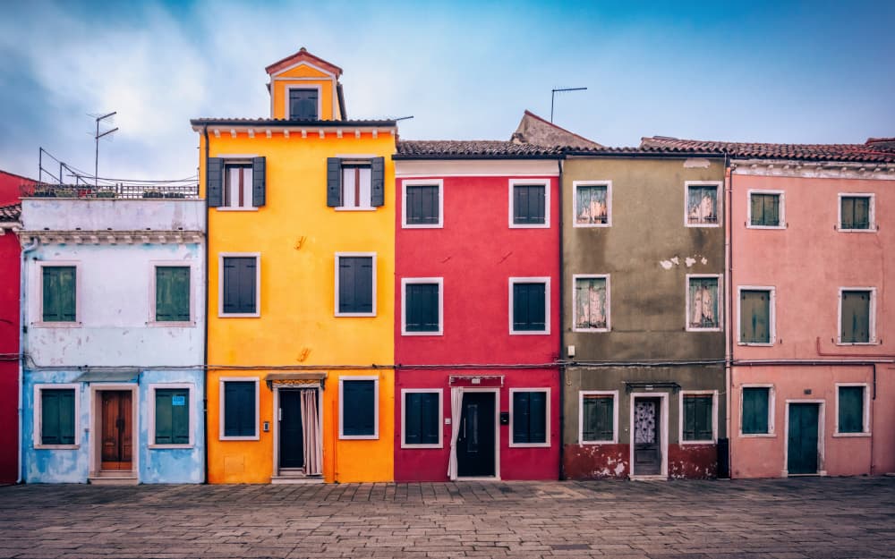 Colorful Burano Houses by Ida Tittelova AFIAP — canvas wall art