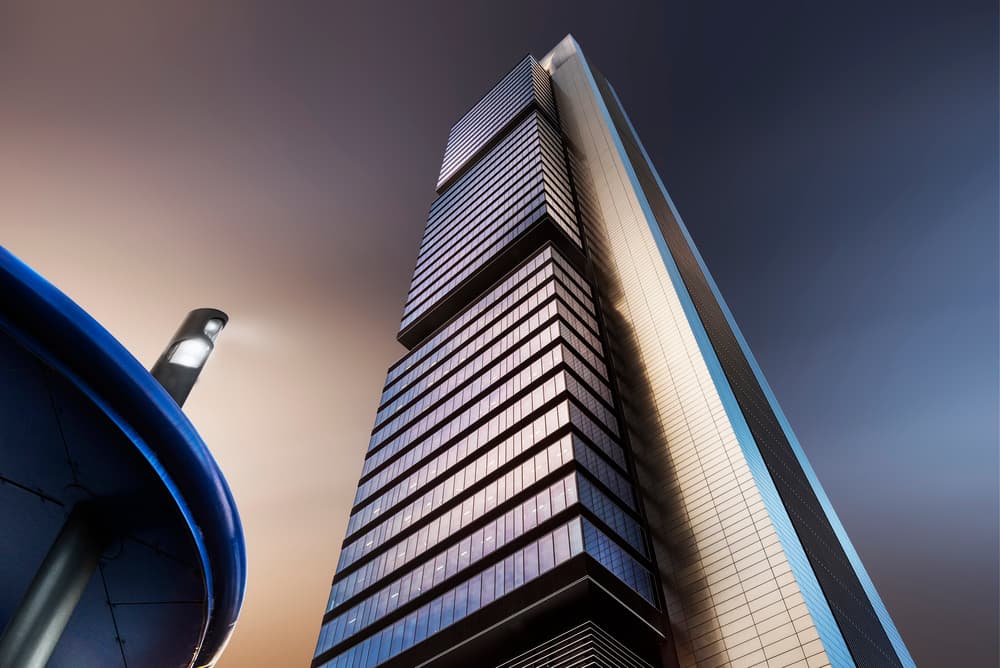 Sleek Skyscraper Dusk by Jorge Ruiz Dueso — canvas wall art