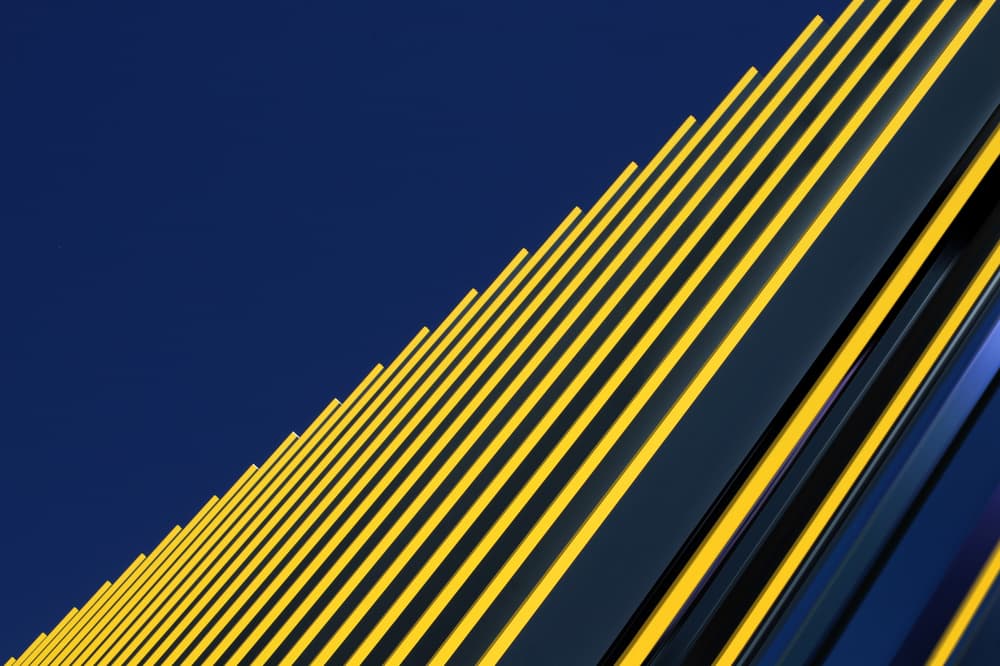 Diagonal Yellow Stripes by Hans-Wolfgang Hawerkamp — canvas wall art