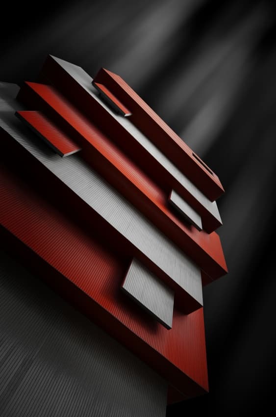 Dynamic Red Geometry by ajkabajka — canvas wall art
