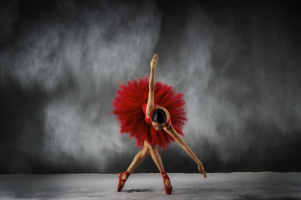Red Ballerina Dance by Rini Widyantini — canvas wall art