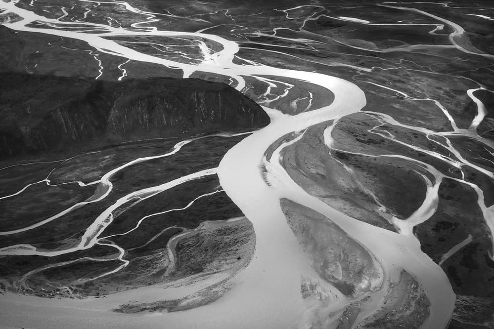 Aerial Braided River Landscape by TIANQI — canvas wall art