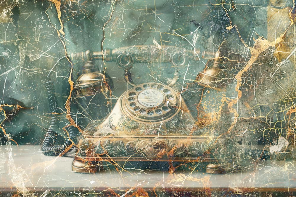 Cracked Antique Telephone by Rafal Kulik — canvas wall art