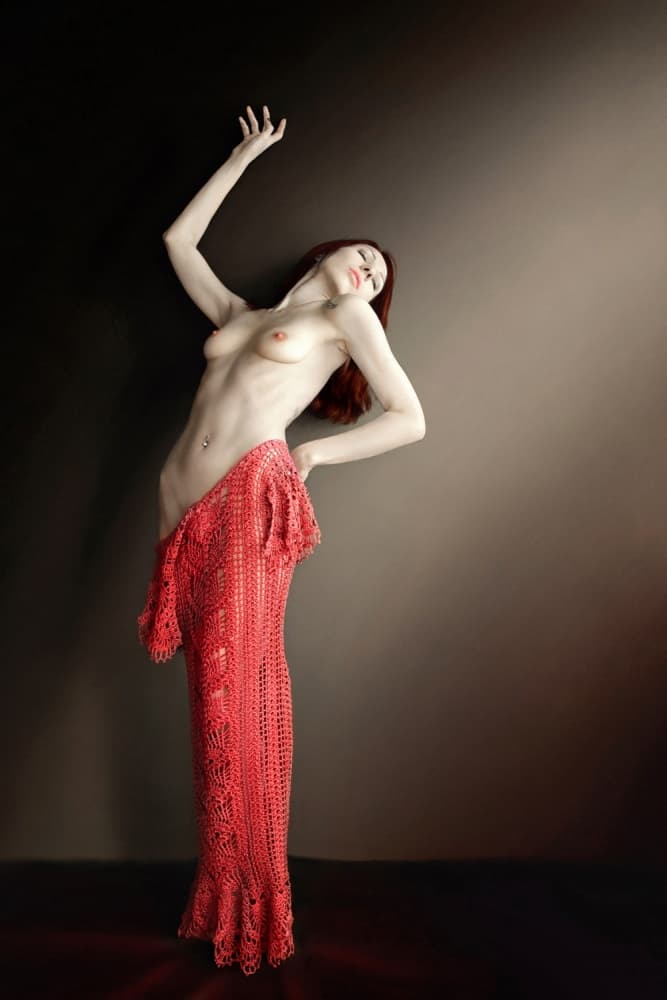 Graceful Nude Red Figure by Ivaylo and Teodora — canvas wall art