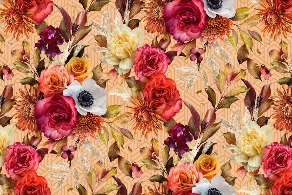 Bohemian Autumn Flowers by Sue Skellern — canvas wall art