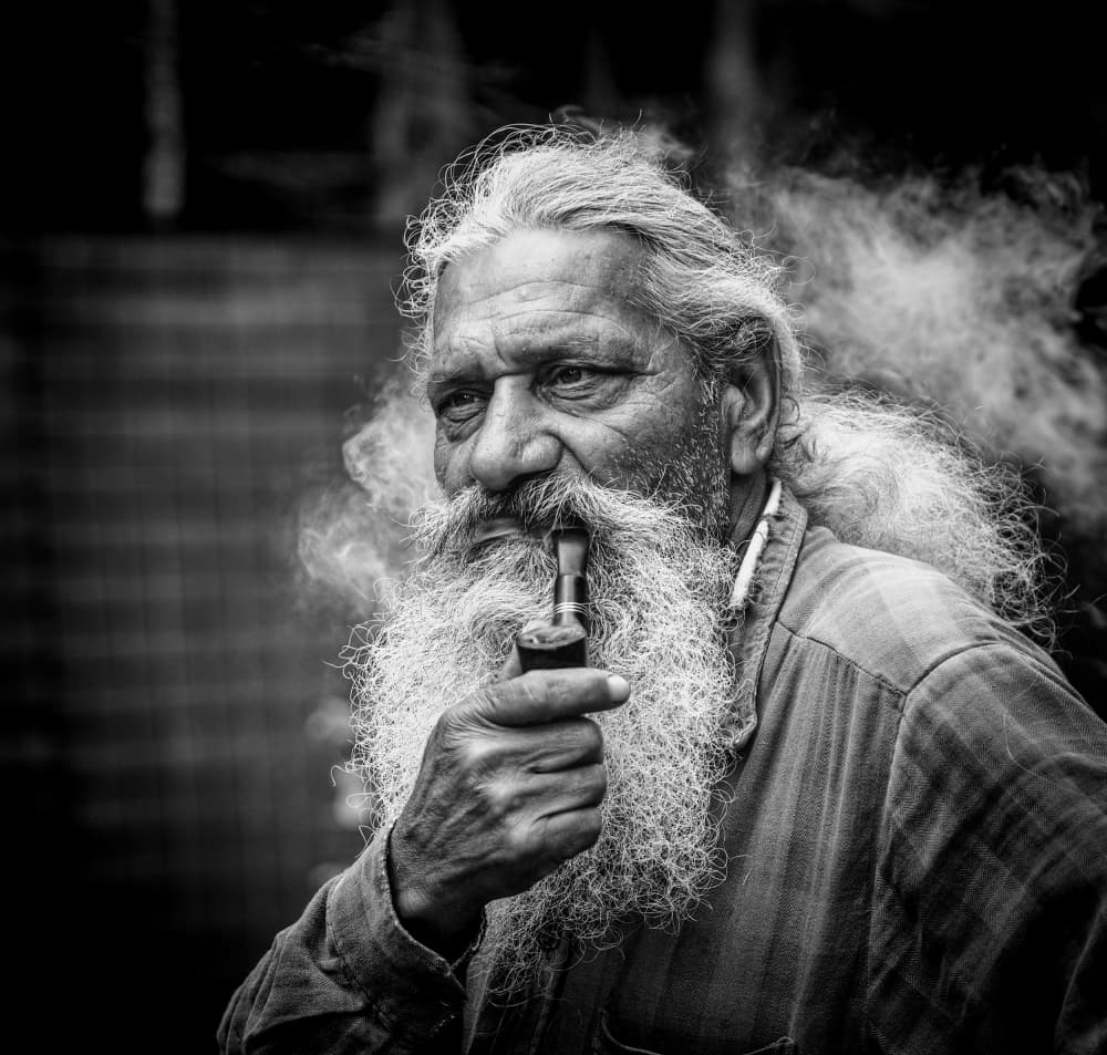 Wise Man Smoking Pipe by Milan Uhrin AFIAP AZSF — canvas wall art