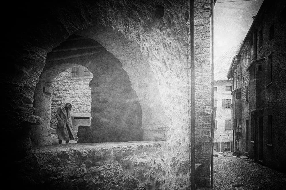 Solitary Figure Archway by Enrico Facchetti — canvas wall art