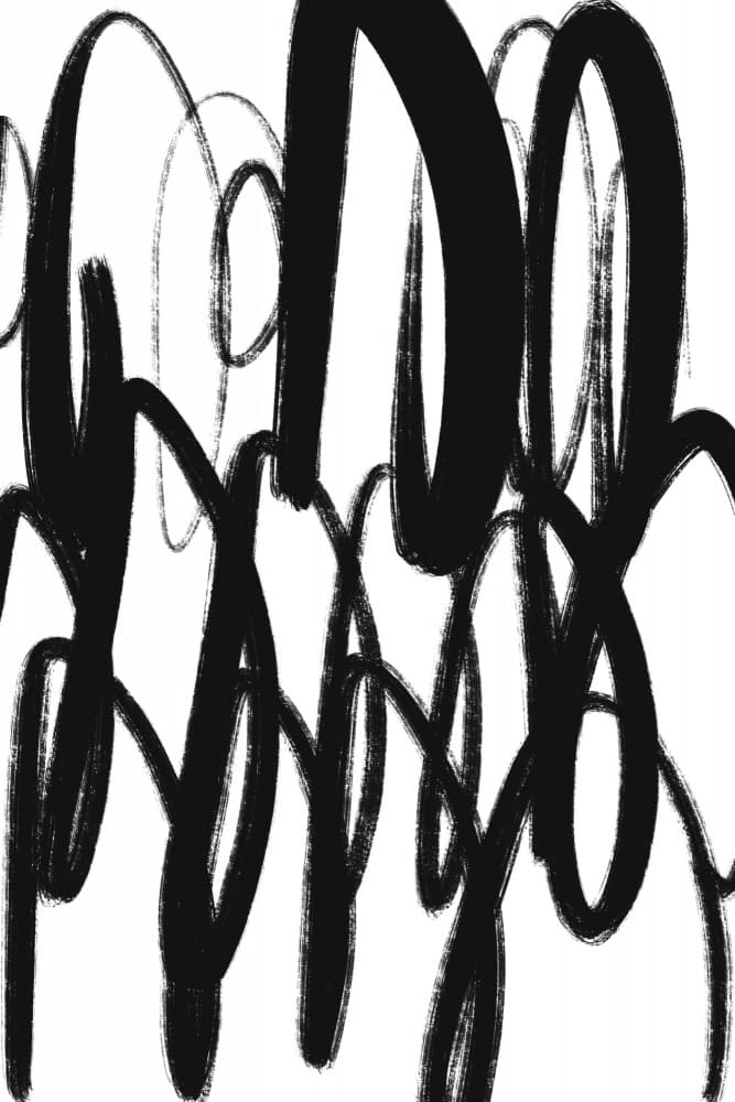 Black and White Brushstrokes by uplusmestudio — canvas wall art