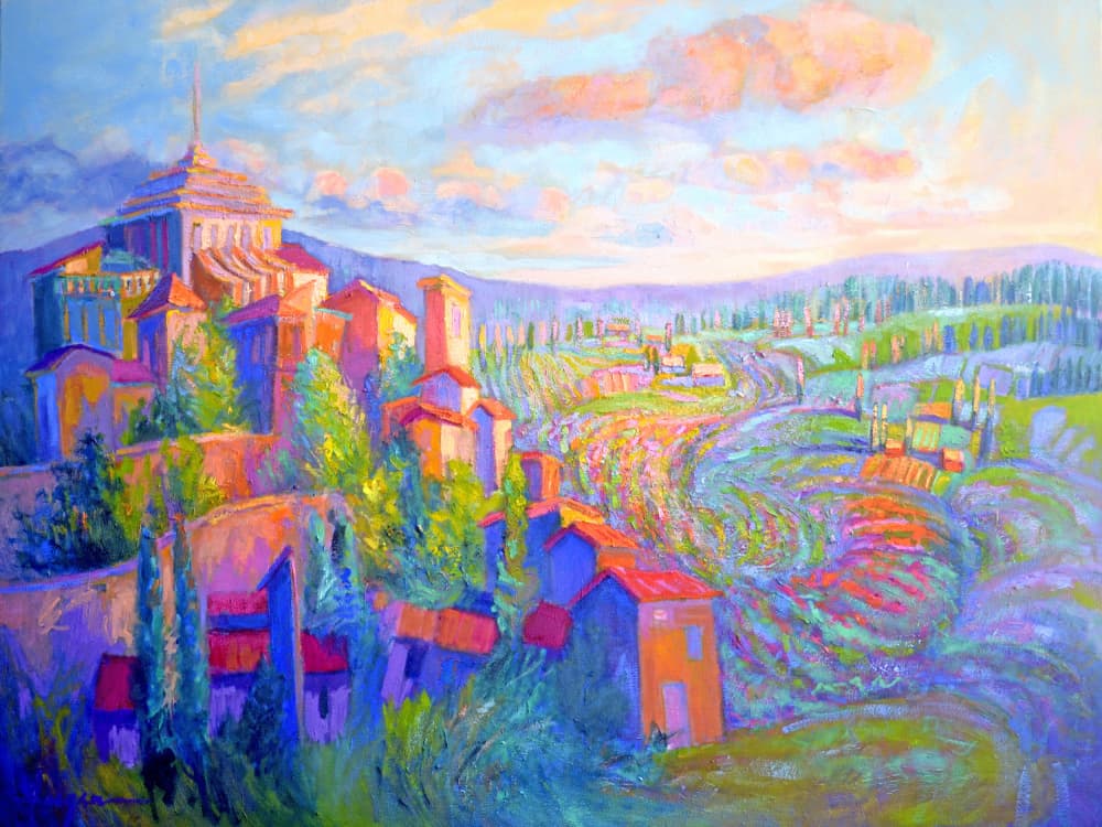 Vibrant Hillside Dawn by Dorothy Fagan — canvas wall art