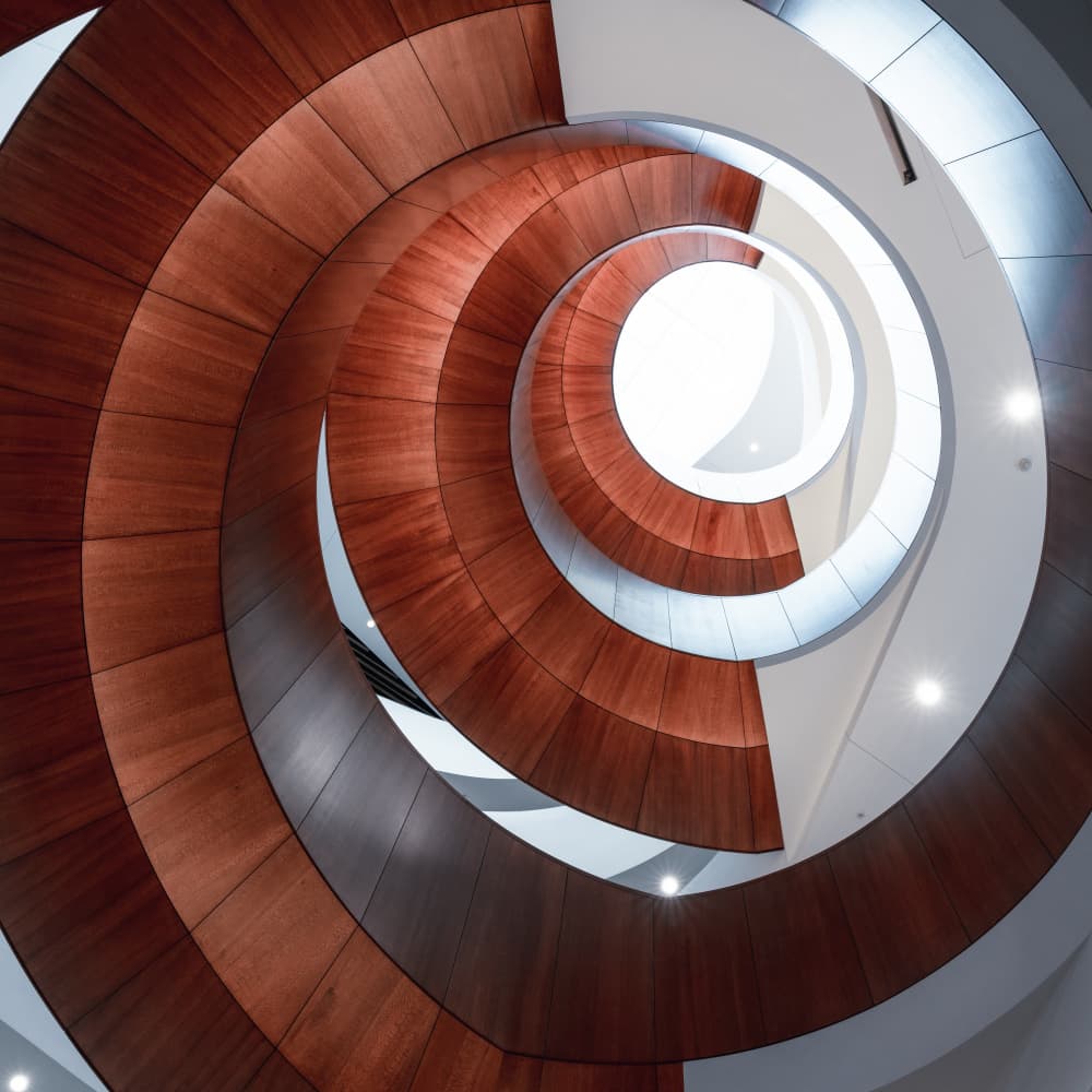 Dynamic Wooden Spiral by Ziwen He — canvas wall art