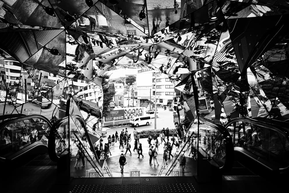 Kaleidoscope City Street by Makoto Nishikura — canvas wall art