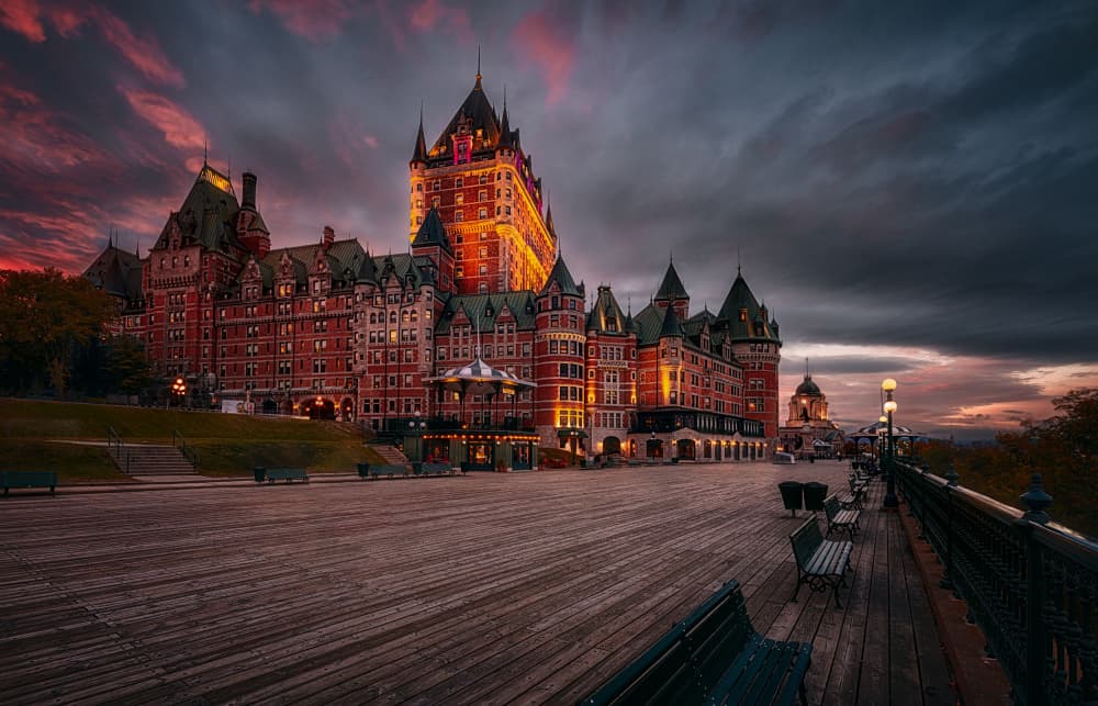 Château Frontenac Sunset by Ben.C.L — canvas wall art
