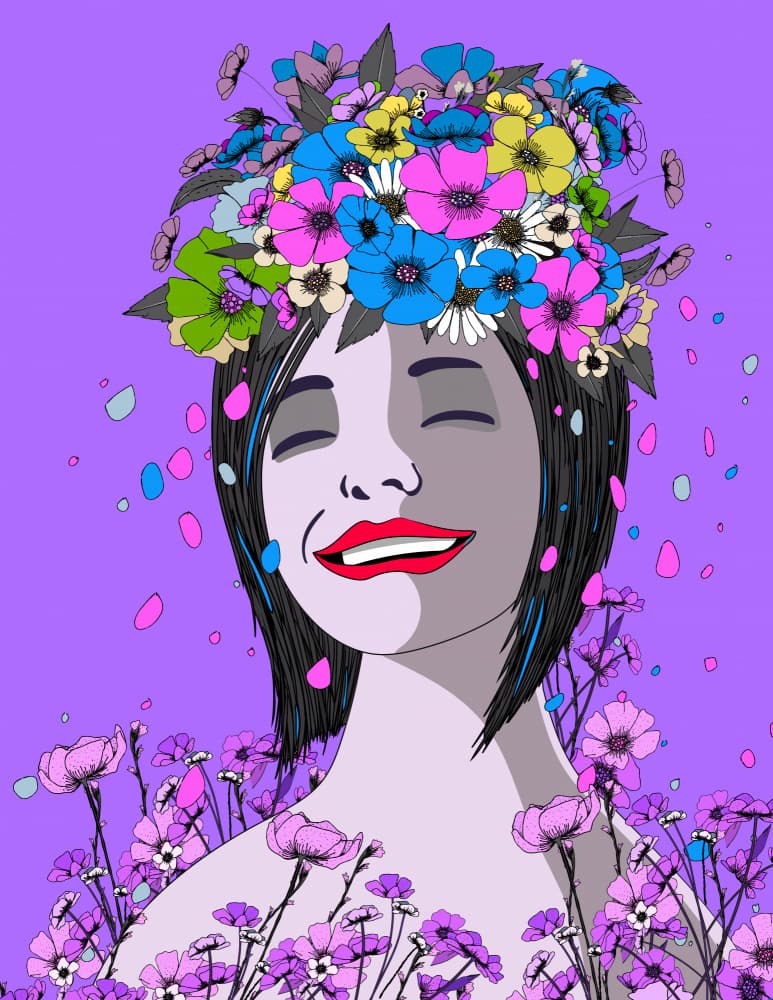 Vibrant Floral Bliss by Nicholas — canvas wall art