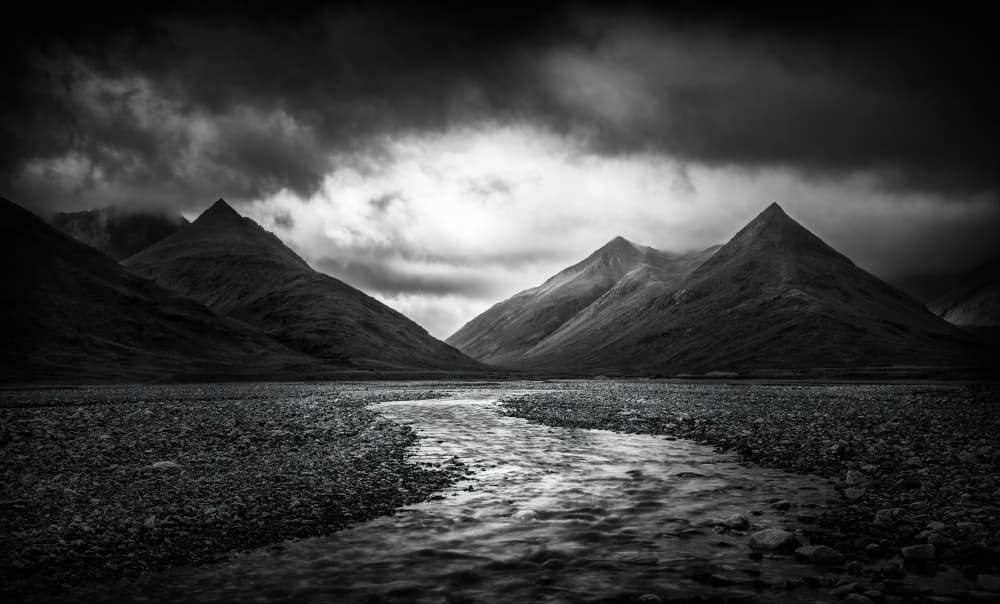 Dramatic Mountain River by Marc van Oostrum — canvas wall art