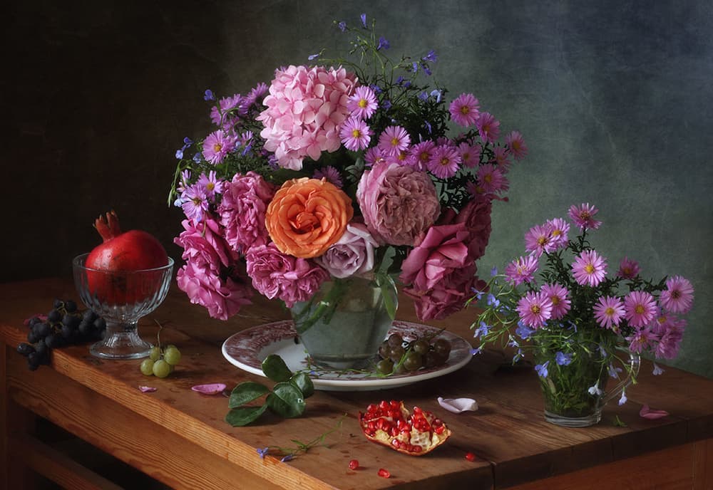 Autumn Flowers and Fruit by Tatyana Skorokhod — canvas wall art