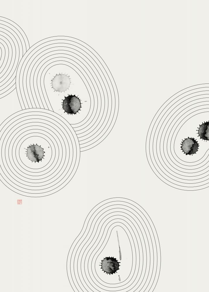 Zen Ink Ripples by Thoth Adan — canvas wall art