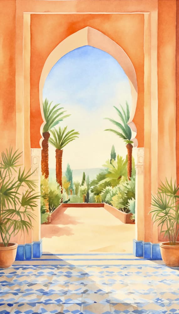 Moroccan Archway Garden View by Andrea Haase — canvas wall art
