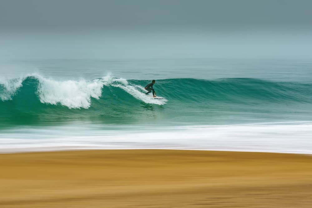 Golden Coast Surfing by Dieter Reichelt — canvas wall art