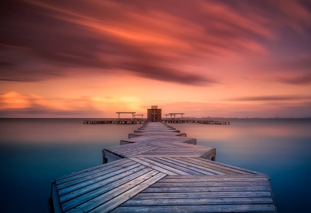 Sunset Pier Horizon by Jose Antonio Triviño Sanchez — canvas wall art