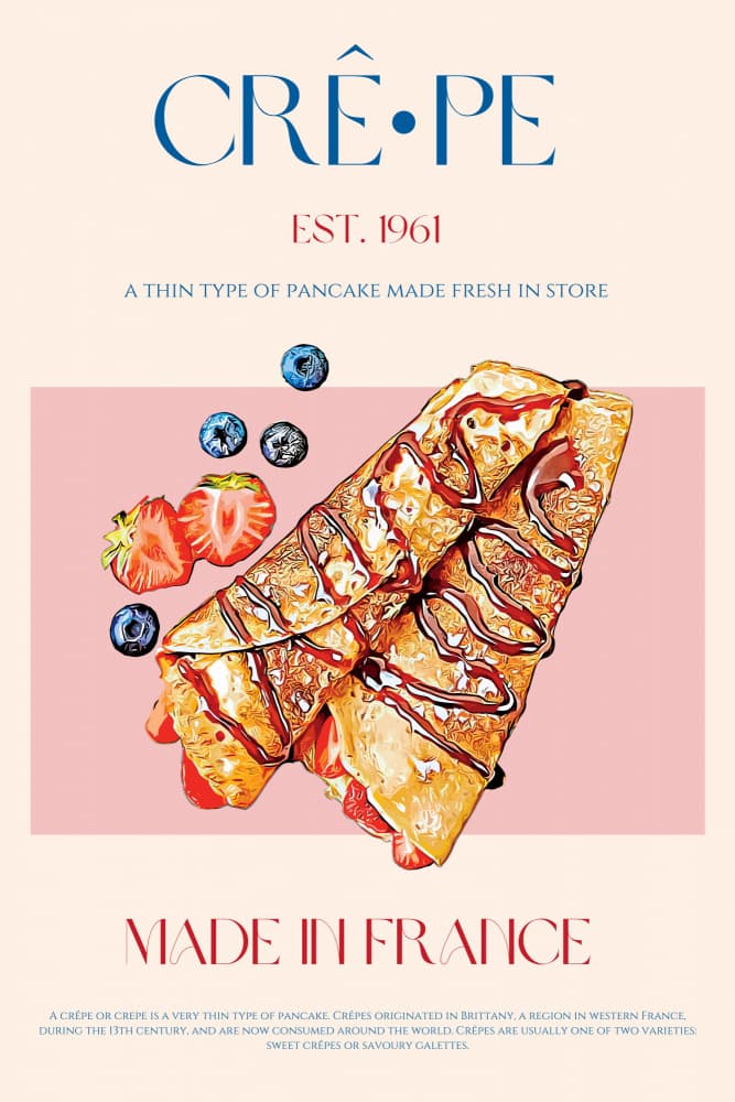 French Crepes with Berries by Nazma Khokhar — canvas wall art