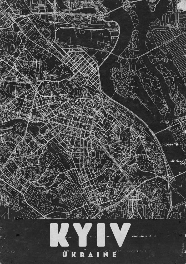 Kyiv City Map by Nicholas — canvas wall art