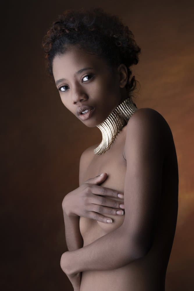 Sensual Golden Portrait by Jan Slotboom — canvas wall art