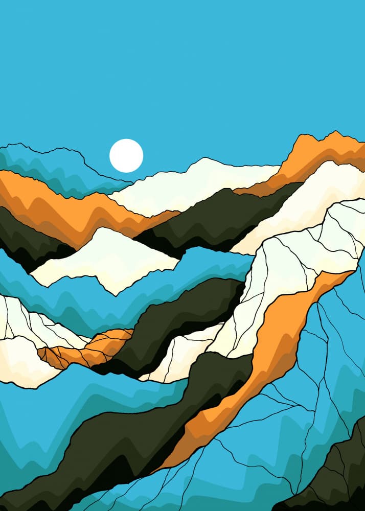 Modern Mountain Landscape by Stephen Wade — canvas wall art