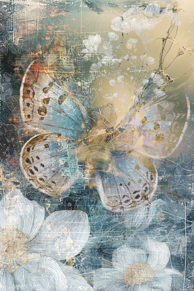 Dreamy Floral Butterfly by Rafal Kulik — canvas wall art