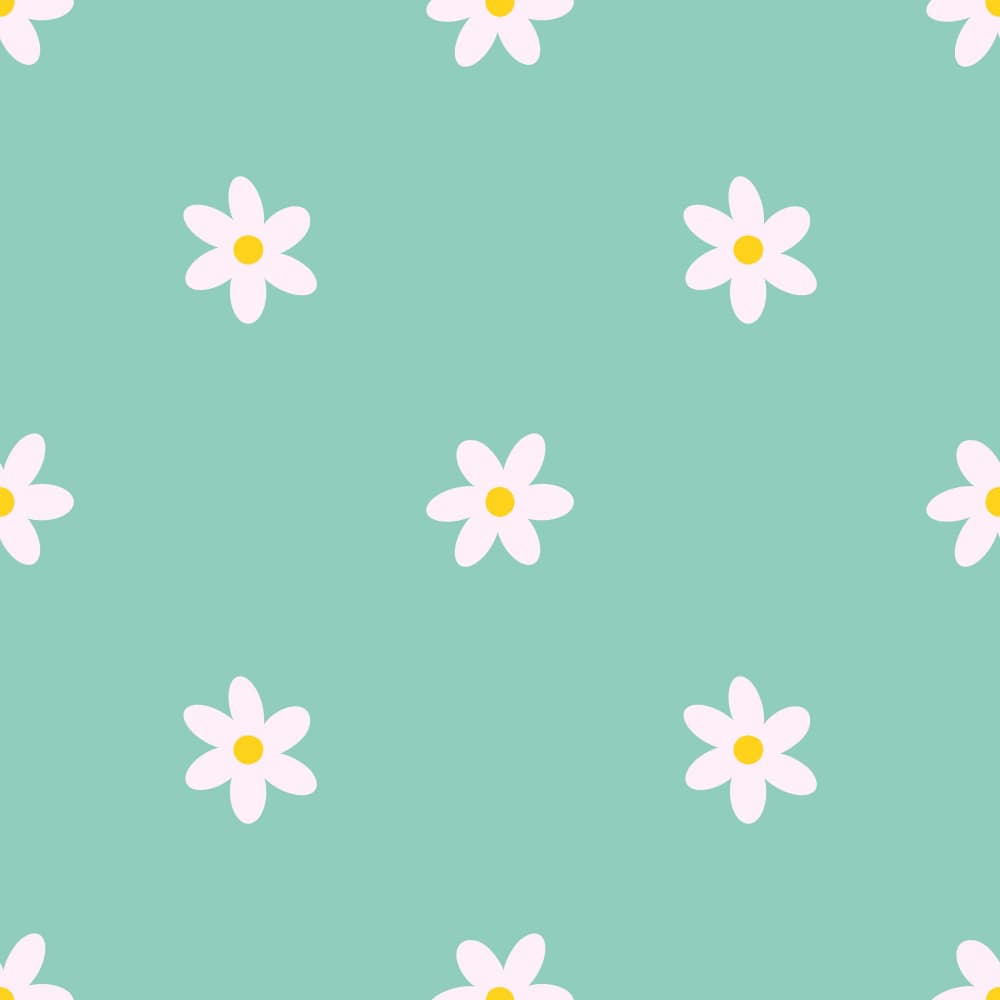 Simple Daisy Pattern by Carolina Rowlinson — canvas wall art