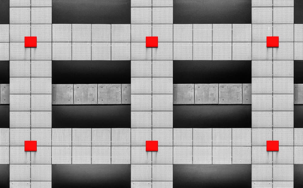 Abstract Architecture Red Squares by Louis-Philippe Provost — canvas wall art