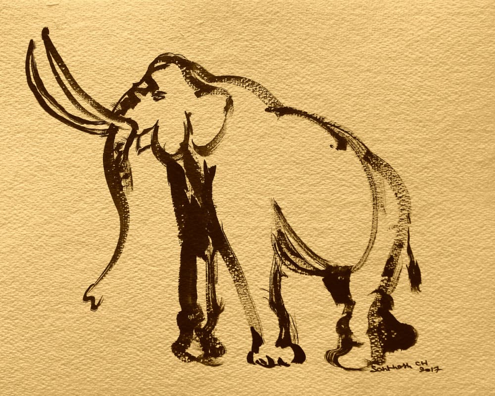 Majestic Elephant Sketch by Santhosh ch — canvas wall art