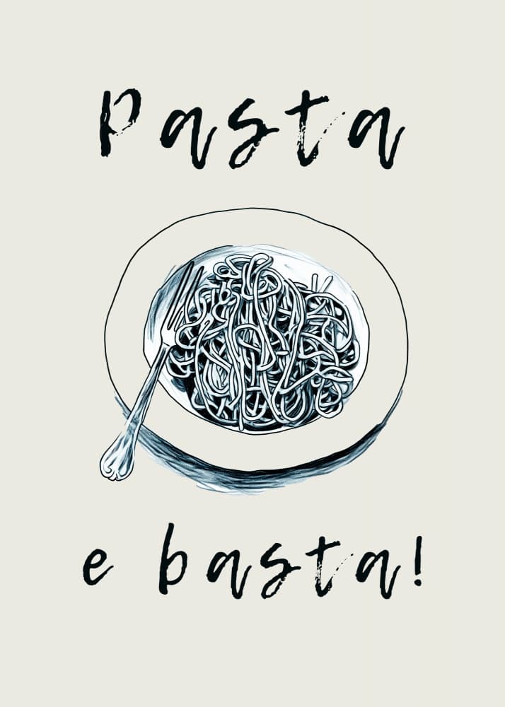 Pasta E Basta Sketch by Andreas Magnusson — canvas wall art