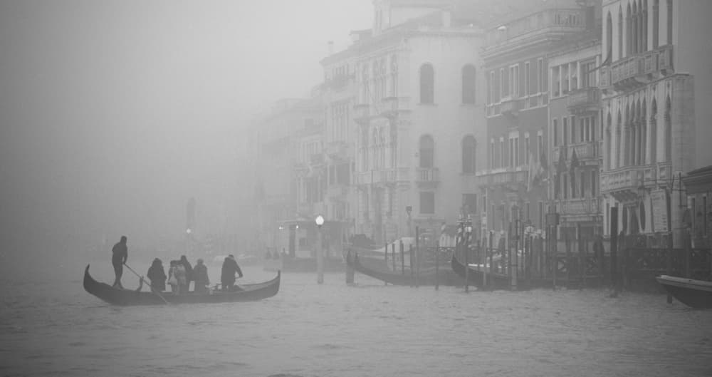 Foggy Grand Canal Venice by Angela Muliani Hartojo — canvas wall art