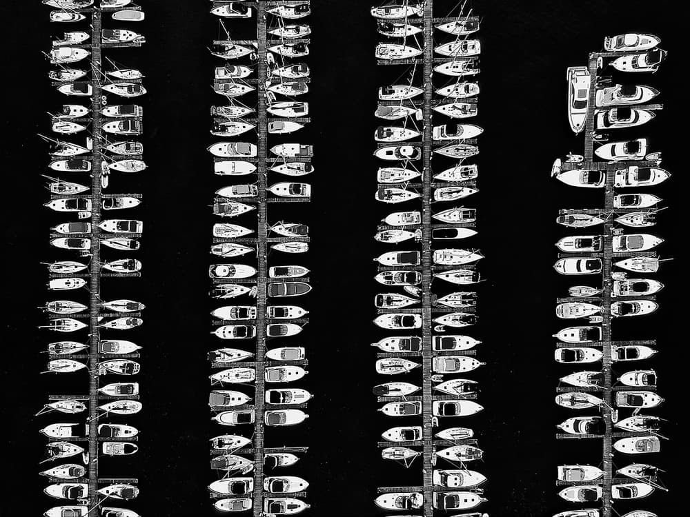 Overhead Marina Pattern by Henry Zhao — canvas wall art