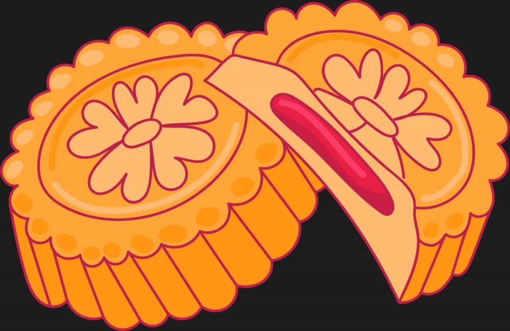 Sweet Floral Mooncakes by Marika Barsrsind — canvas wall art