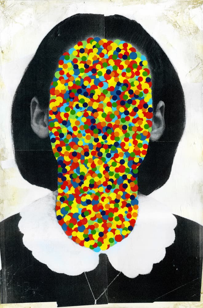 Colorful Dot Portrait by Famous When Dead — canvas wall art