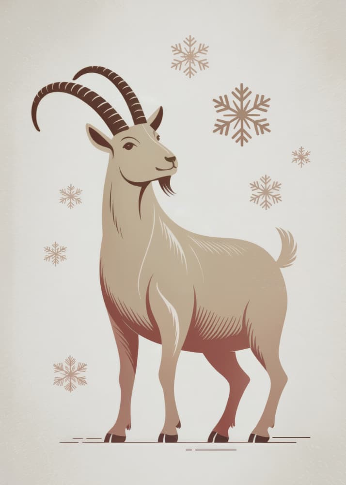 Festive Winter Goat by Andreas Magnusson — canvas wall art
