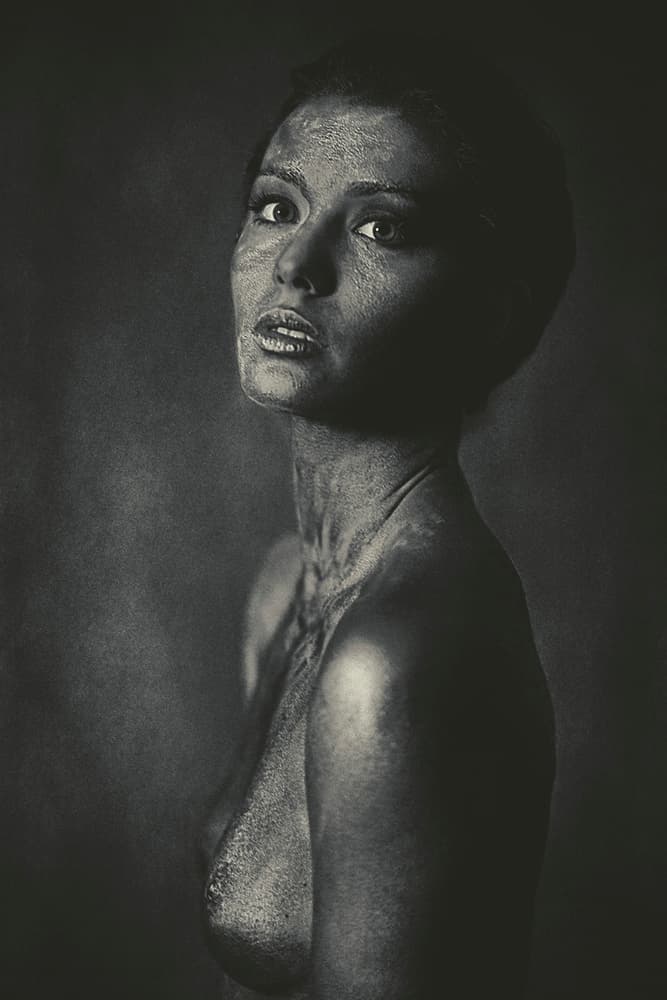 Dramatic Powdered Woman by Antonella Renzulli — canvas wall art